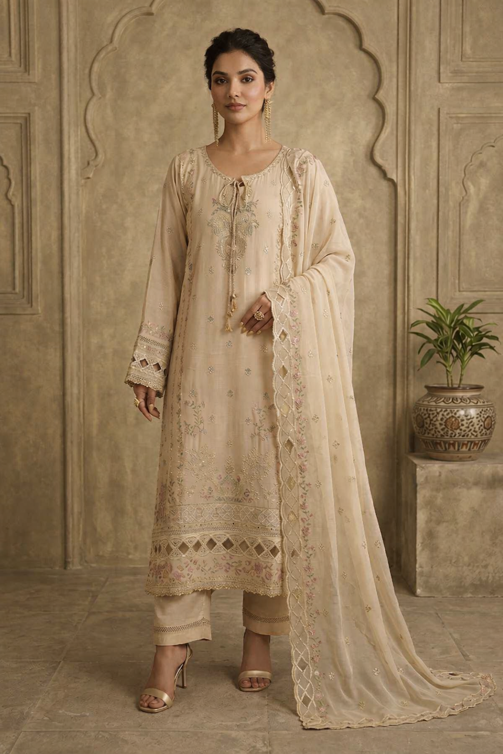 Elyra Sand - Stitched 3PC Suit l ML031