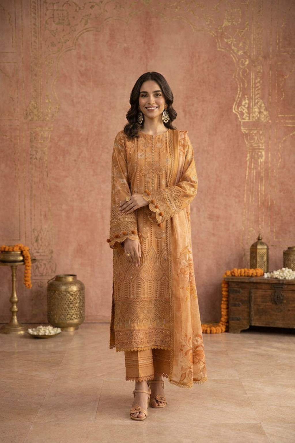 Amber Luxe  - Stitched 3PC Suit l ML031