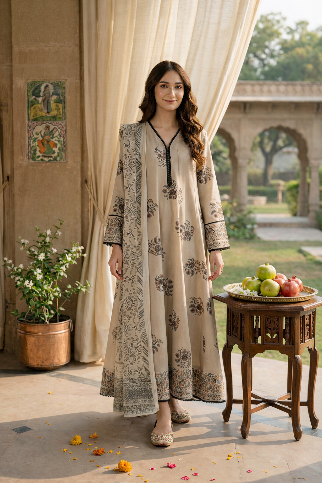 Sahara Grace – Printed Stitched 3PC l MG004