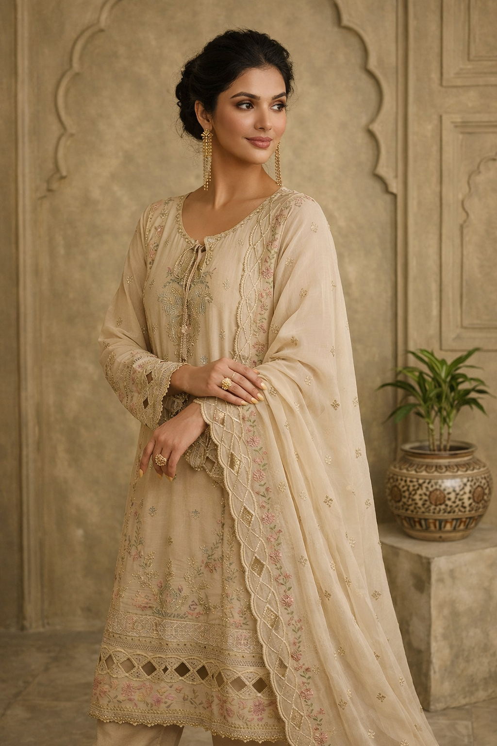 Elyra Sand - Stitched 3PC Suit l ML031